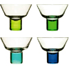 Club Martini Glasses, Set of 4 in Green & Blue colors