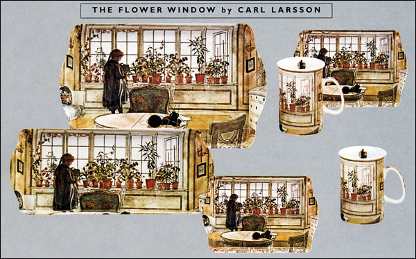 Carl Larsson - The Flower Window - Trays and Mugs