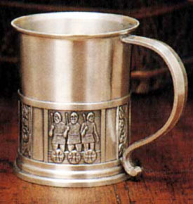 Konge-Tinn Stein/Beer Mug with Glass Insert